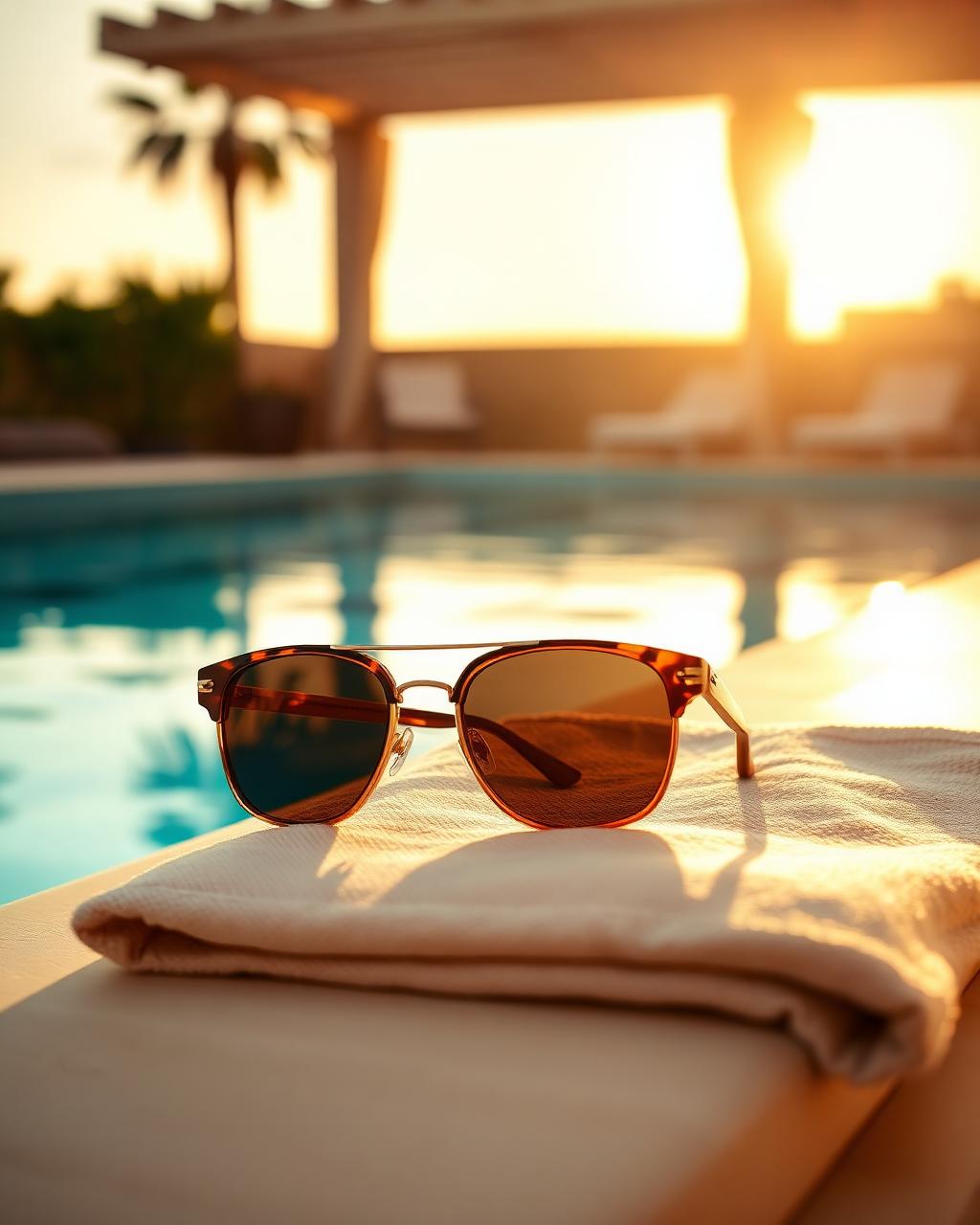 Sunglasses by the pool